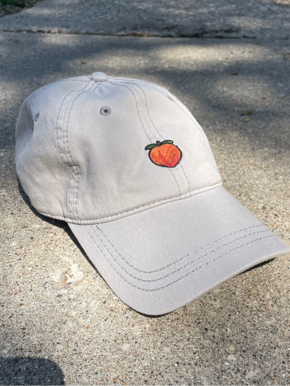 Keepin it Peachy Beige Peach Embroidered Baseball Cap